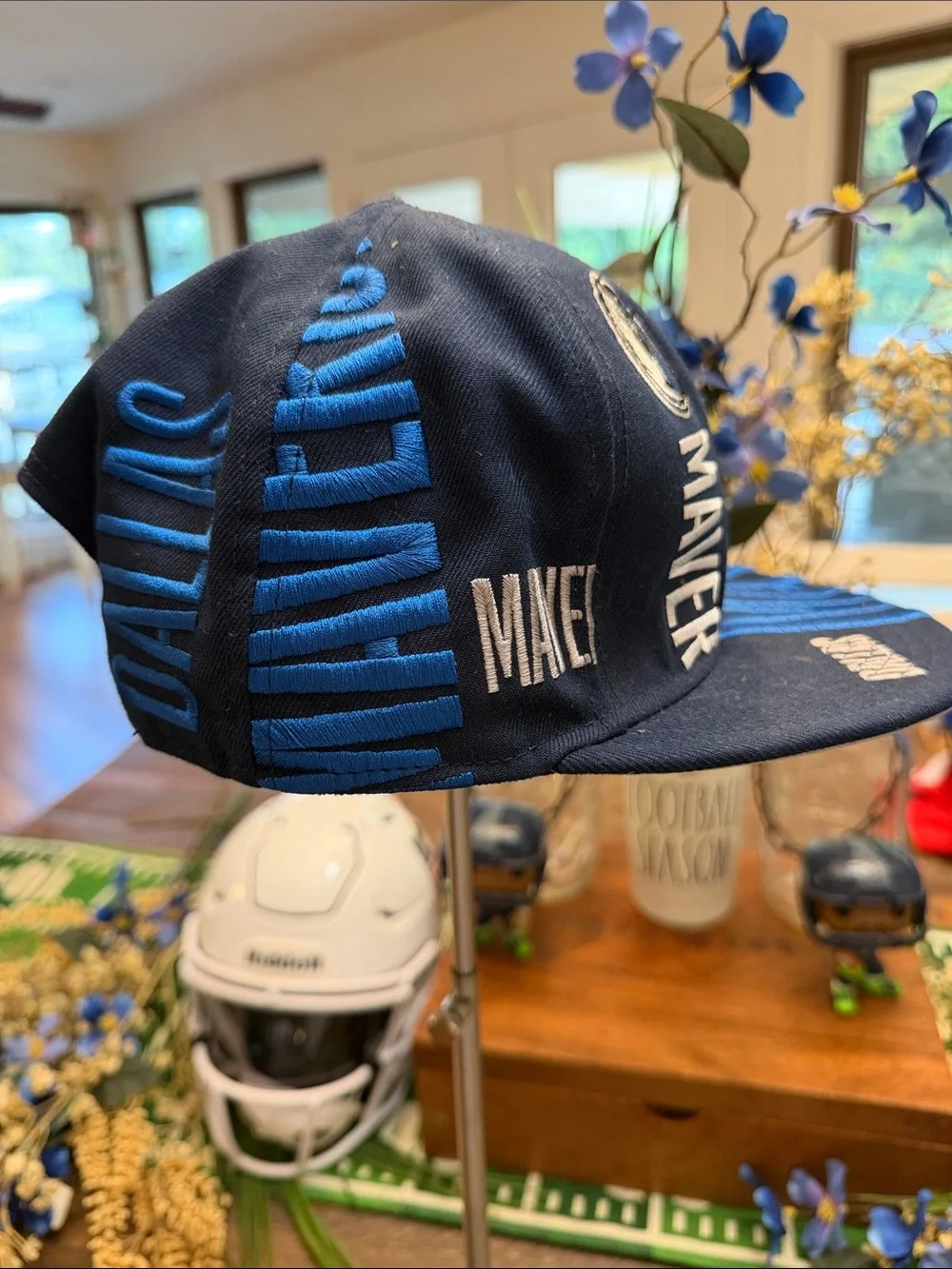 NBA Dallas Mavericks Novelty Snapback Hat - Multi-Print Embroidery GUC 🏀 🧡🔥🏀🧡🔥